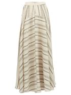 Matchesfashion.com Palmer//harding - Sunda Striped Linen-blend Maxi Skirt - Womens - Beige Stripe