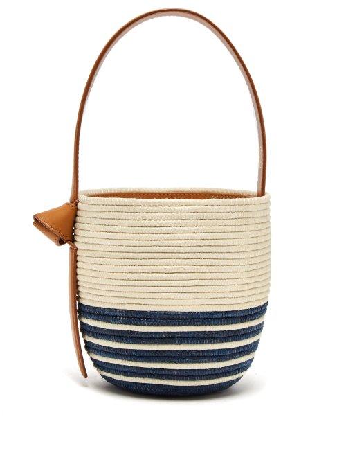 Matchesfashion.com Cesta Collective - Half Breton Sisal Basket Bag - Womens - Navy White
