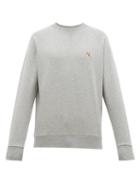 Matchesfashion.com Maison Kitsun - Fox Appliqu Cotton Jersey Sweatshirt - Mens - Grey