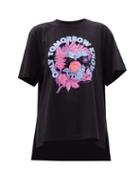 Matchesfashion.com Stella Mccartney - Only Tomorrow Knows-print Cotton-jersey T-shirt - Womens - Black