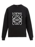 Matchesfashion.com Loewe - Embroidered Logo Cotton Jersey Sweatshirt - Mens - Black
