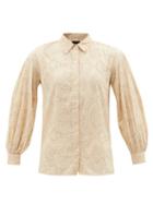 Nili Lotan - Andree Broderie-anglaise Cotton Blouse - Womens - Beige