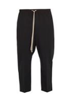 Rick Owens Dropped-crotch Wool-blend Cropped Trousers
