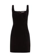 Matchesfashion.com Emilia Wickstead - Judita Sweetheart Neck Velvet Mini Dress - Womens - Black