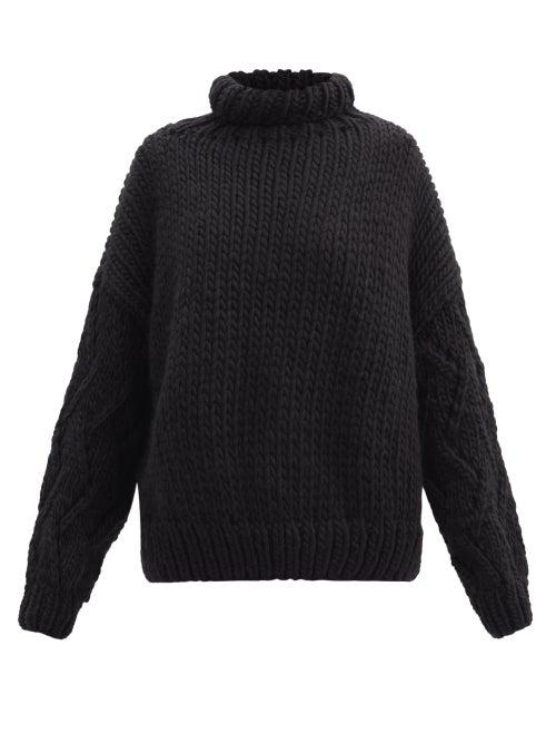 Matchesfashion.com Mr Mittens - Roll-neck Balloon-sleeve Wool Sweater - Womens - Black