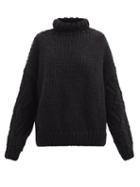 Matchesfashion.com Mr Mittens - Roll-neck Balloon-sleeve Wool Sweater - Womens - Black