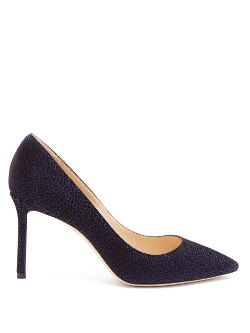 Matchesfashion.com Jimmy Choo - Romy 100 Suede Pumps - Womens - Navy