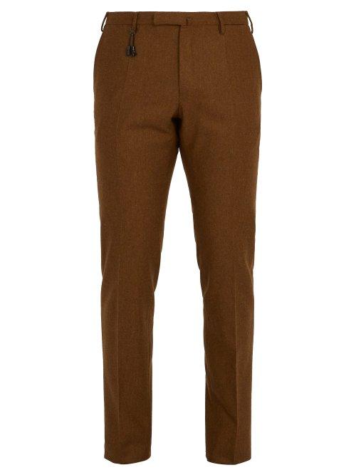 Matchesfashion.com Incotex - Slim Leg Wool Trousers - Mens - Brown