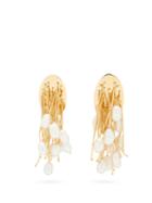 Matchesfashion.com Jil Sander - Pearl & Nail-embellished Earrings - Womens - Gold