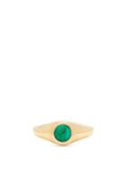Matchesfashion.com Lizzie Mandler - Emerald & 18kt Gold Signet Ring - Womens - Green Gold