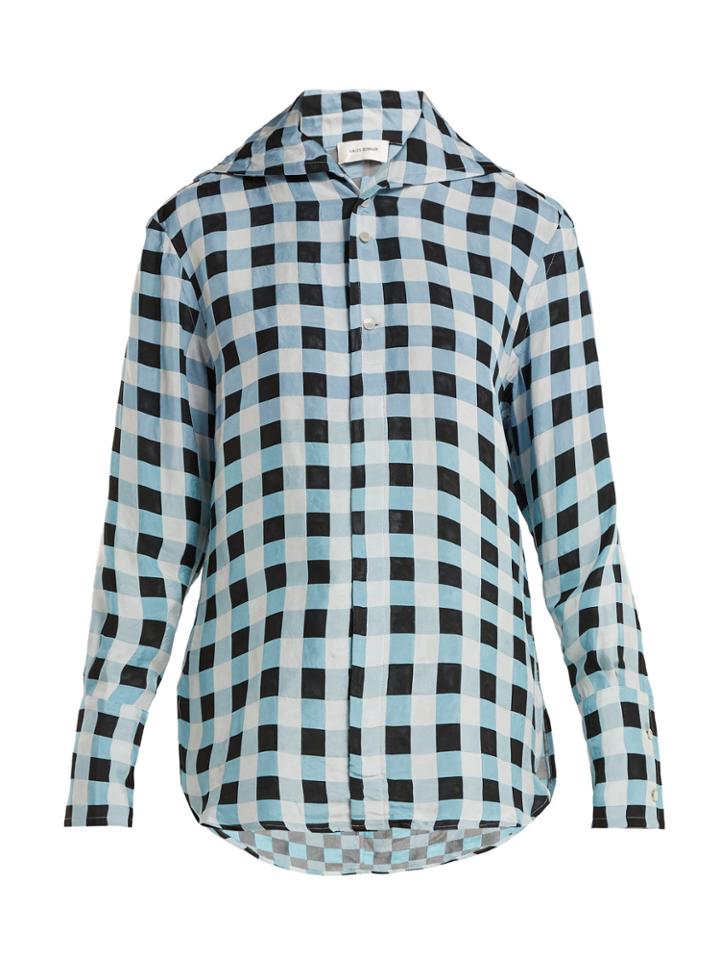 Wales Bonner Checked-jacquard Shirt