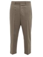 Matchesfashion.com Rick Owens - Astaires Cropped Wool Trousers - Mens - Grey