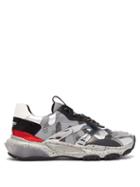Matchesfashion.com Valentino - Bounce Raised Sole Low Top Leather Trainers - Mens - Silver