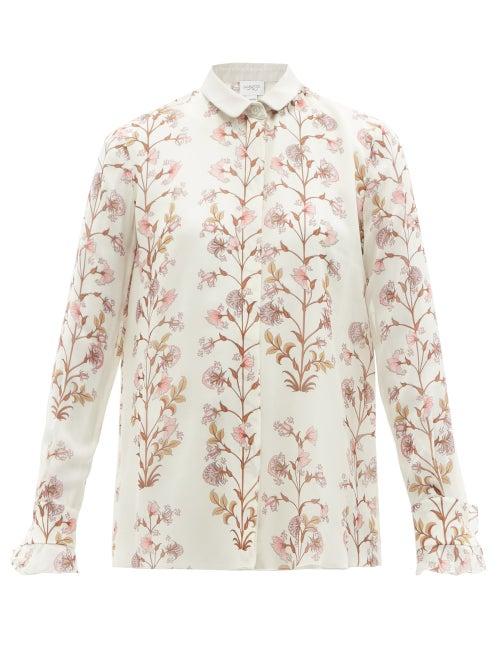 Ladies Rtw Giambattista Valli - Floral-print Silk-georgette Shirt - Womens - Beige Multi