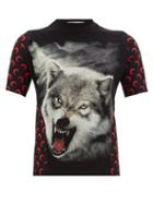 Matchesfashion.com Marine Serre - Upcycled Wolf Print Jersey T Shirt - Womens - Black Multi