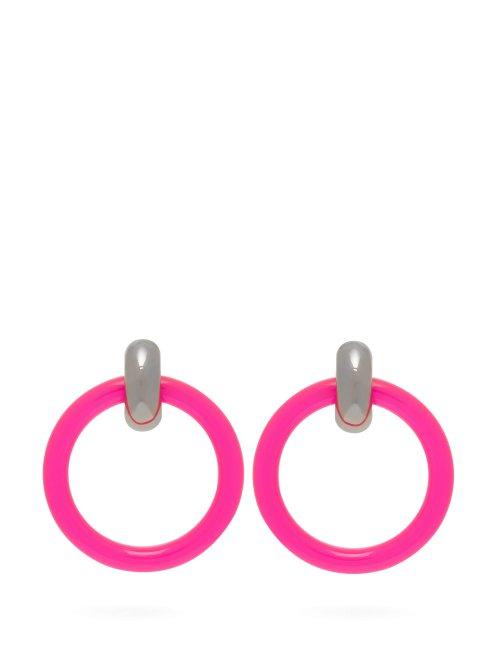 Matchesfashion.com Balenciaga - Two Tone Hoop Earrings - Womens - Pink