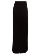 Matchesfashion.com Nili Lotan - Azalea Side-slit Velvet Maxi Skirt - Womens - Black