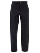 See By Chlo - Buttoned-cuffs Cotton-blend Trousers - Womens - Navy