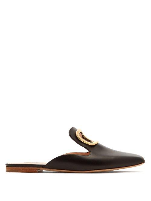 Matchesfashion.com Rupert Sanderson - Silverling Backless Leather Loafers - Womens - Black