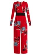 Diane Von Furstenberg Farren Floral-print Wide-leg Jumpsuit