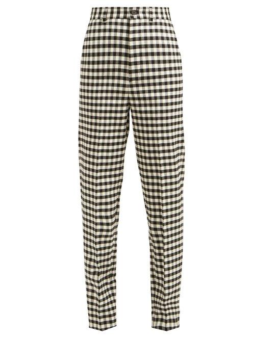 Matchesfashion.com Balenciaga - Vichy Gingham Trousers - Womens - Black White