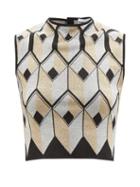 Paco Rabanne - Vasarely Geometric Jacquard-knit Tank Top - Womens - Black Multi