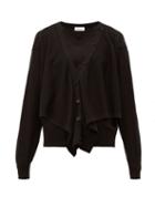 Matchesfashion.com Lemaire - Button Front Merino Wool Blend Sweater - Womens - Black