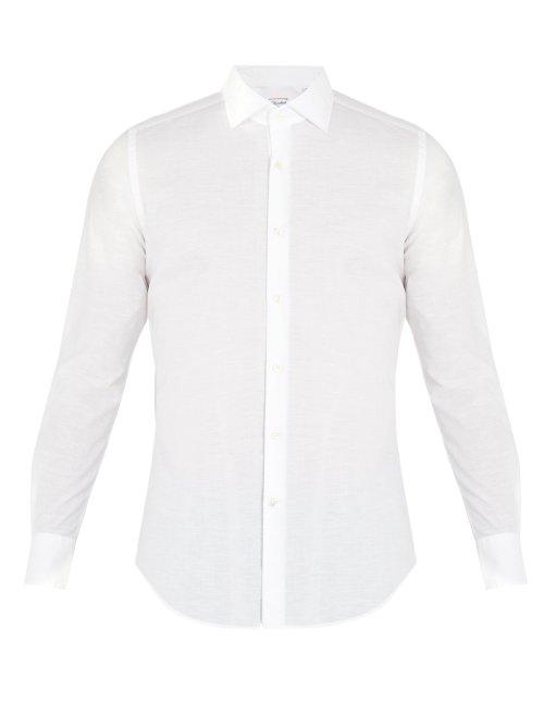 Matchesfashion.com Glanshirt - Dobby Dot Cotton Shirt - Mens - White