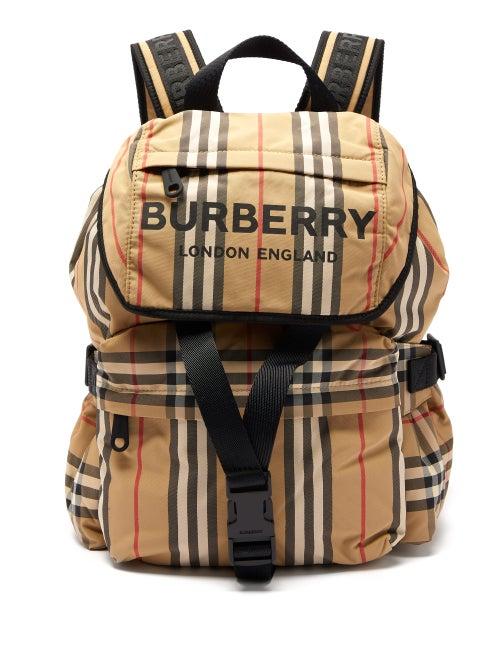 Matchesfashion.com Burberry - Wilfin Small Icon Stripe Backpack - Womens - Beige Multi