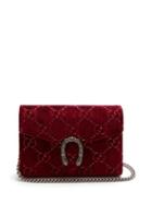 Matchesfashion.com Gucci - Dionysus Gg Velvet Shoulder Bag - Womens - Burgundy