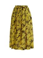 Matchesfashion.com Diane Von Furstenberg - Floral Print Cotton Blend Midi Skirt - Womens - Yellow Multi