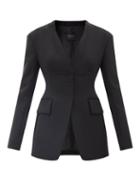 A.w.a.k.e. Mode - Hourglass-waist Crepe Blazer - Womens - Black