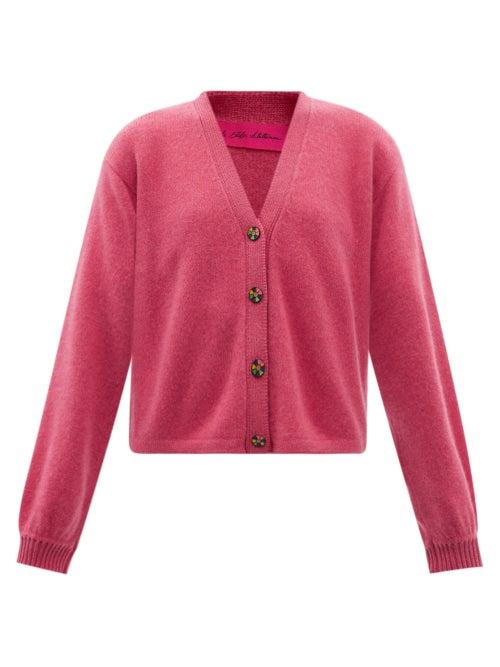 Ladies Rtw The Elder Statesman - Lantern-sleeve Cashmere Cardigan - Womens - Pink