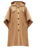 Matchesfashion.com Joseph - Detachable Hood Wool Blend Felt Cape - Womens - Camel