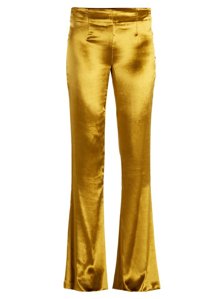 Galvan Mid-rise Kick-flare Velvet Trousers