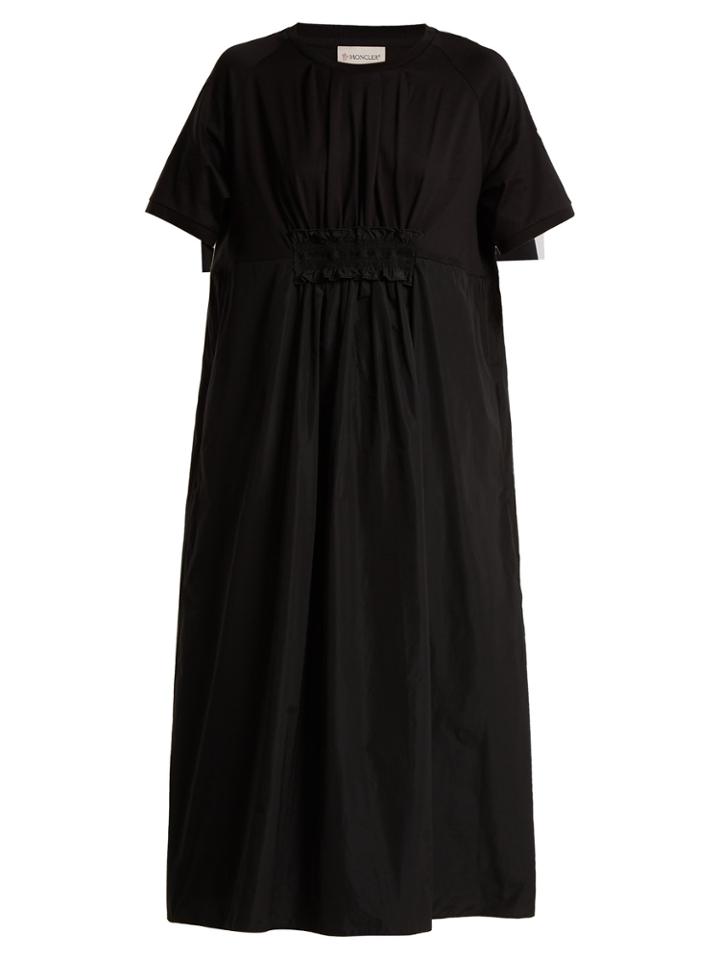 Moncler Round-neck Gathered-panel Dress