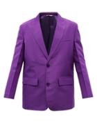 Valentino - Roped-shoulder Silk-faille Blazer - Mens - Purple