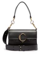 Matchesfashion.com Chlo - The C Leather And Suede Shoulder Bag - Womens - Black