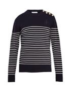 Jw Anderson Button-detail Striped Wool Sweater