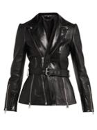 Alexander Mcqueen Python-effect Leather Jacket
