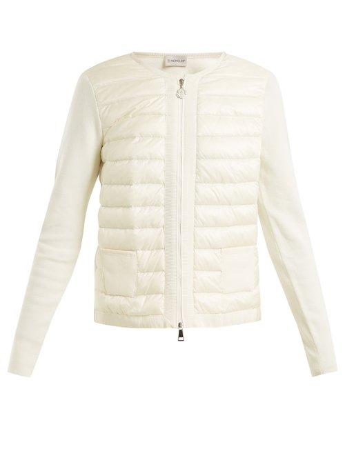 Matchesfashion.com Moncler - Jersey And Quilted Shell Jacket - Womens - Ivory