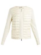 Matchesfashion.com Moncler - Jersey And Quilted Shell Jacket - Womens - Ivory