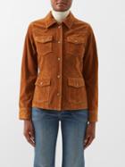 Nili Lotan - Justine Flap-pocket Suede Jacket - Womens - Terracotta Multi
