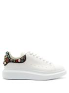Alexander Mcqueen Embellished Raised-sole Low-top Leather Trainers