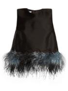 Prada Feather-trimmed Wool-blend Top