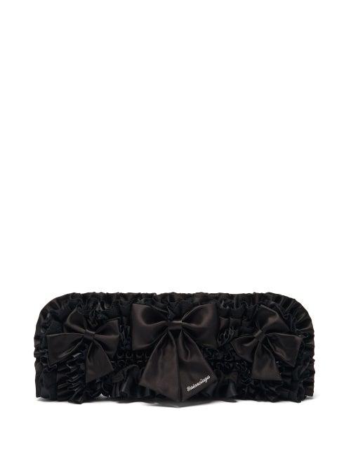 Matchesfashion.com Balenciaga - Ruffled Satin Clutch - Womens - Black