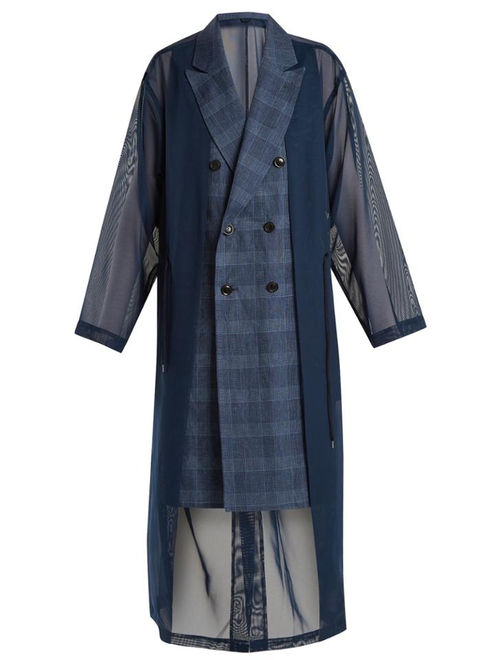 Toga Oversized Double-breasted Mesh Trench Coat