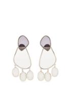 Matchesfashion.com Peter Pilotto - Double Face Drop Earrings - Womens - Clear