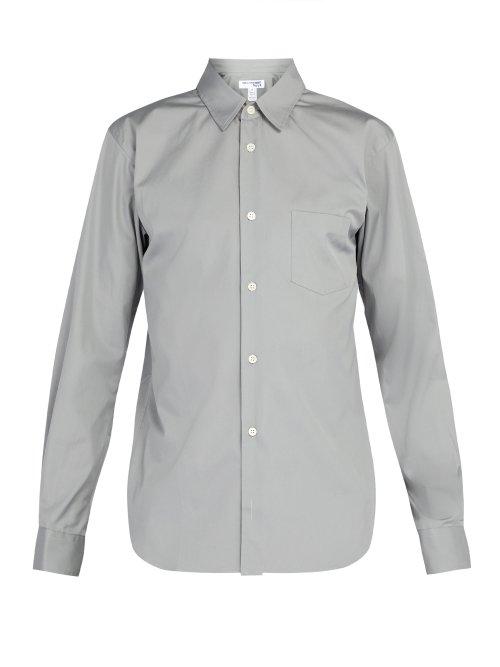 Matchesfashion.com Comme Des Garons Shirt - Logo Print Cotton Shirt - Mens - Grey