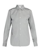 Matchesfashion.com Comme Des Garons Shirt - Logo Print Cotton Shirt - Mens - Grey